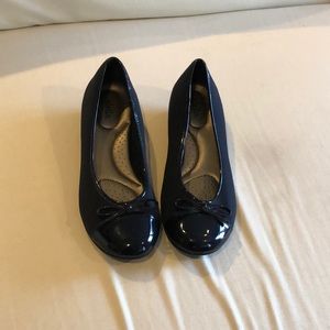 Navy faux patent tip flats